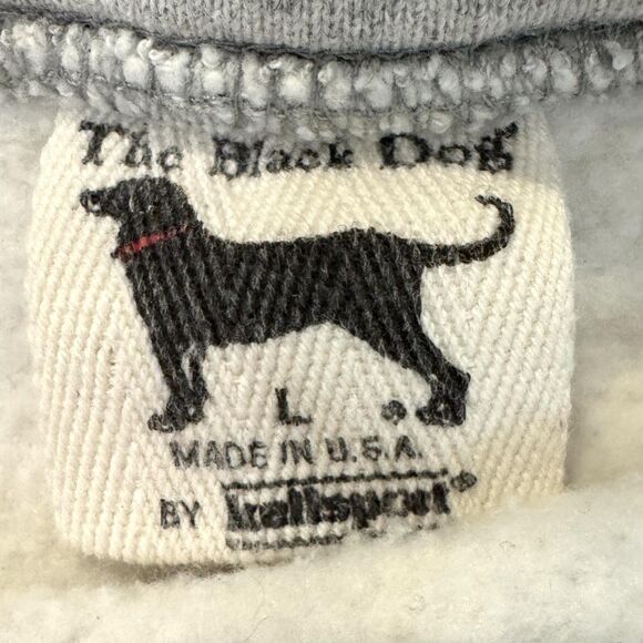 VTG 90s The Black Dog Sweatshirt Sz L Gray Martha's Vineyard USA Made Dog Logo - Picture 3 of 11